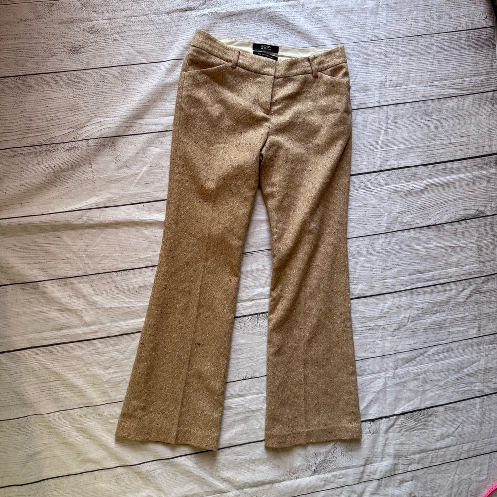 Body By Victoria Pants Womens Brown Tan Tweed Christie Fit Wool Blend Size 10
